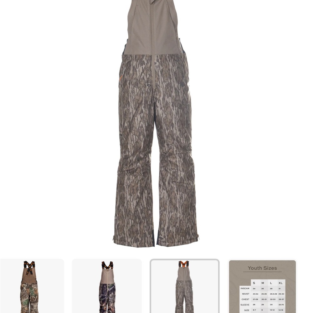 Youth Medium HABIT Cedar Branch Insulated Waterproof Bib - Picture 7 of 8